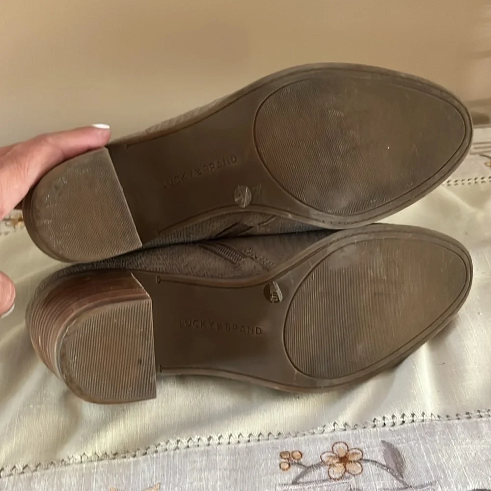 Lucky Brand Parnesa Perforated Suede/Leather Bootie Size 10